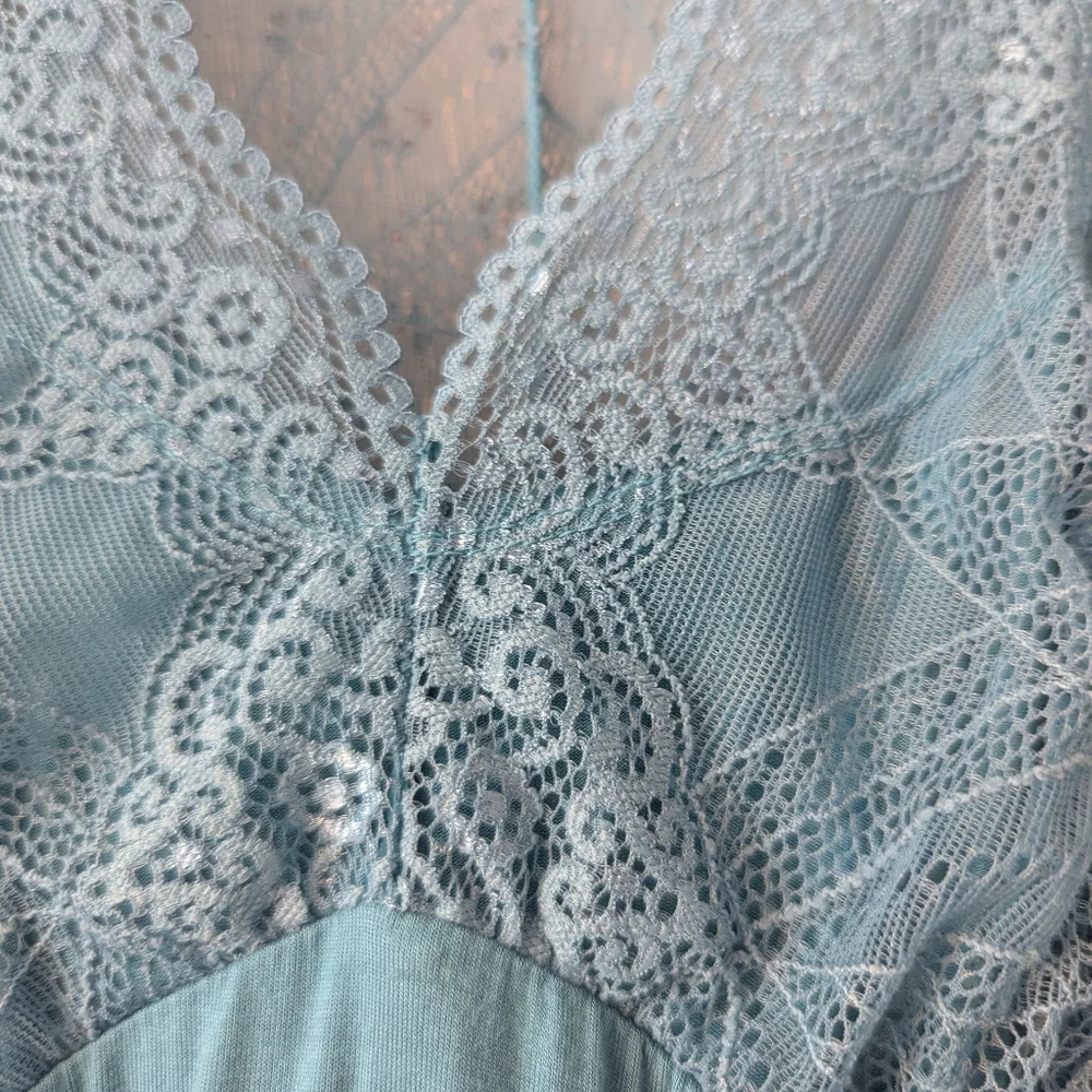 fleur t Lace Nightgown Slip Dress Aqua Baby Doll Turquoise Date Night In M Sexy